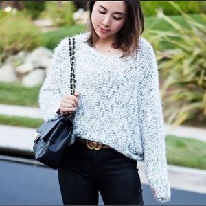 Buffalo David Bitton blue/white ultra fluffy eyelash sweater